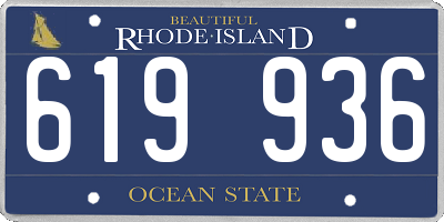 RI license plate 619936