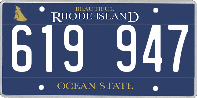 RI license plate 619947