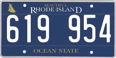 RI license plate 619954
