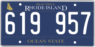RI license plate 619957