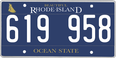 RI license plate 619958