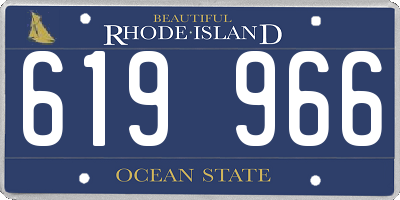RI license plate 619966