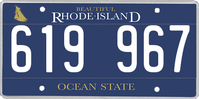 RI license plate 619967