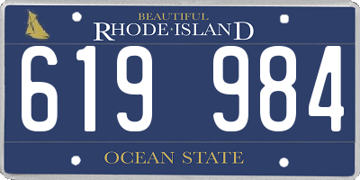 RI license plate 619984