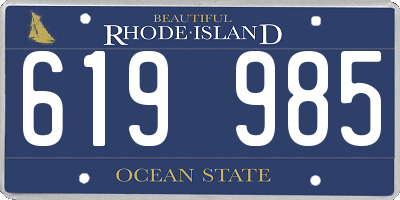RI license plate 619985