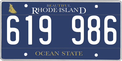 RI license plate 619986