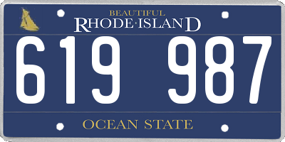 RI license plate 619987