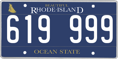 RI license plate 619999