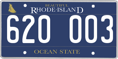 RI license plate 620003
