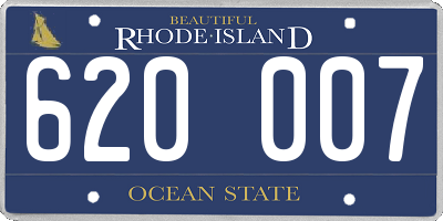 RI license plate 620007