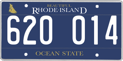 RI license plate 620014