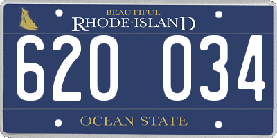 RI license plate 620034