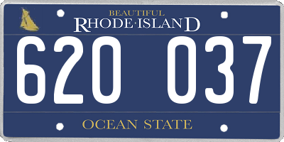 RI license plate 620037