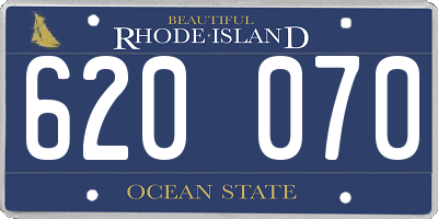 RI license plate 620070