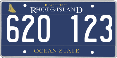 RI license plate 620123