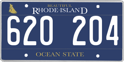 RI license plate 620204