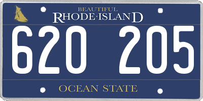 RI license plate 620205
