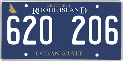 RI license plate 620206