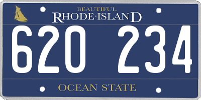 RI license plate 620234