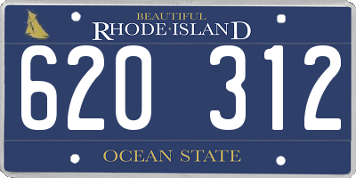 RI license plate 620312