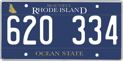 RI license plate 620334