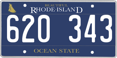 RI license plate 620343
