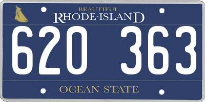 RI license plate 620363