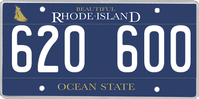 RI license plate 620600