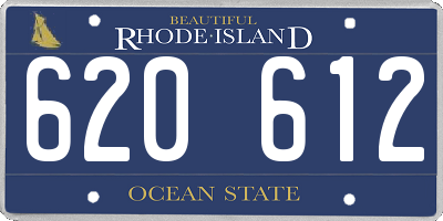 RI license plate 620612