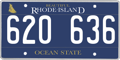 RI license plate 620636
