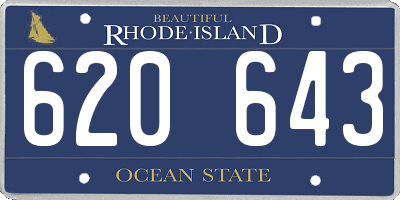 RI license plate 620643