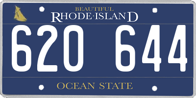 RI license plate 620644