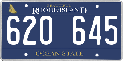 RI license plate 620645
