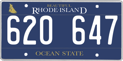RI license plate 620647