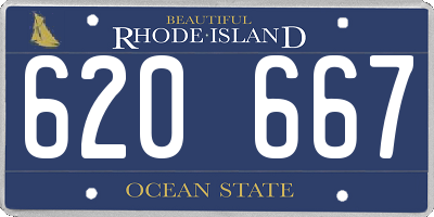 RI license plate 620667
