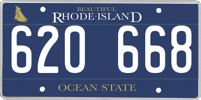 RI license plate 620668