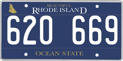 RI license plate 620669