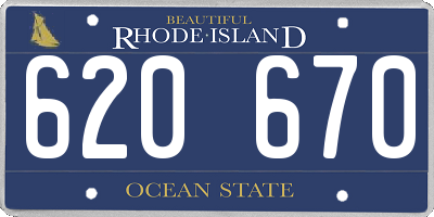 RI license plate 620670
