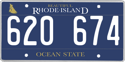 RI license plate 620674