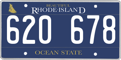 RI license plate 620678