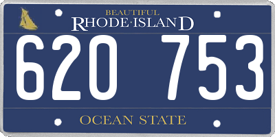 RI license plate 620753