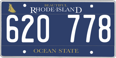 RI license plate 620778