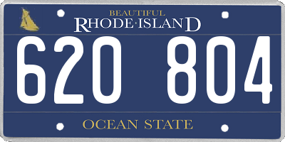RI license plate 620804