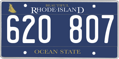 RI license plate 620807