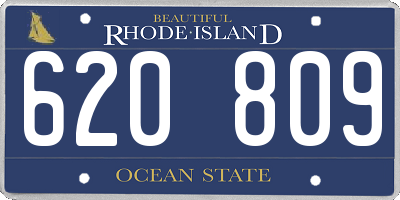 RI license plate 620809