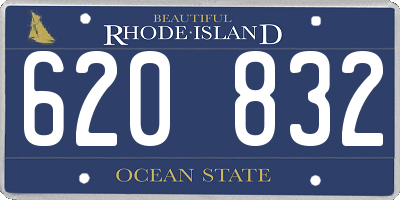 RI license plate 620832