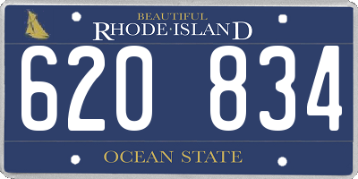 RI license plate 620834