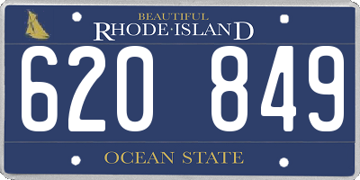 RI license plate 620849