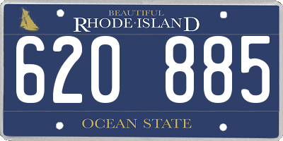 RI license plate 620885