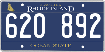 RI license plate 620892